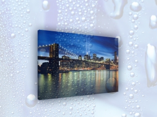 You Frame - Aqua Canvas, 100% waterproof canvas. Great for bathrooms, kitchens, gardens, hospitals as you can clean it. It can even go underwater!